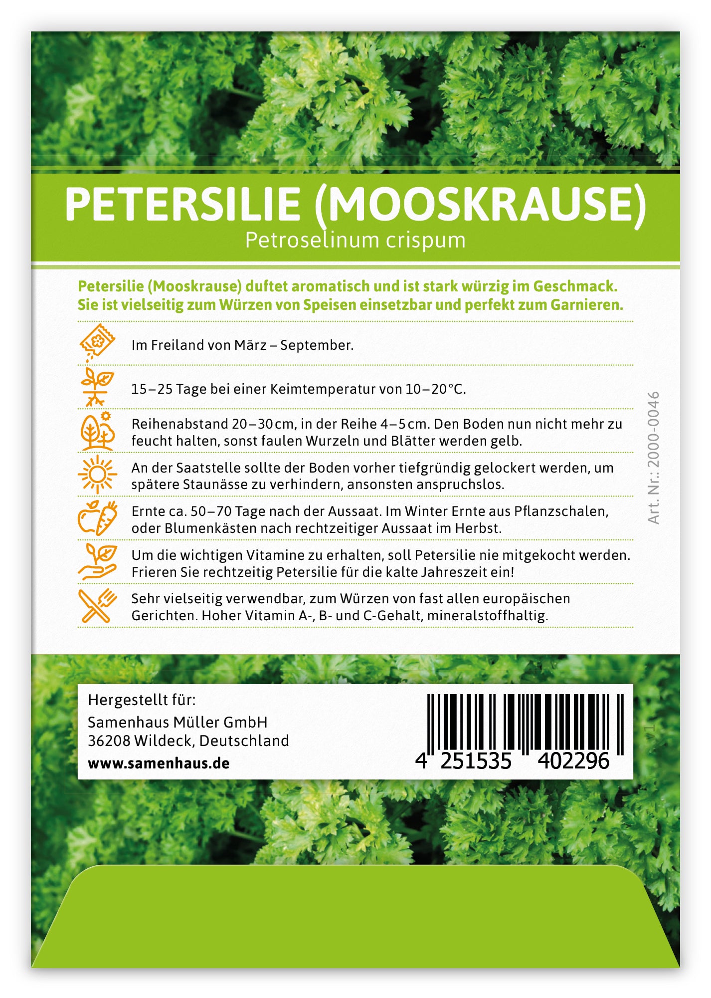 Petersilie mooskrause